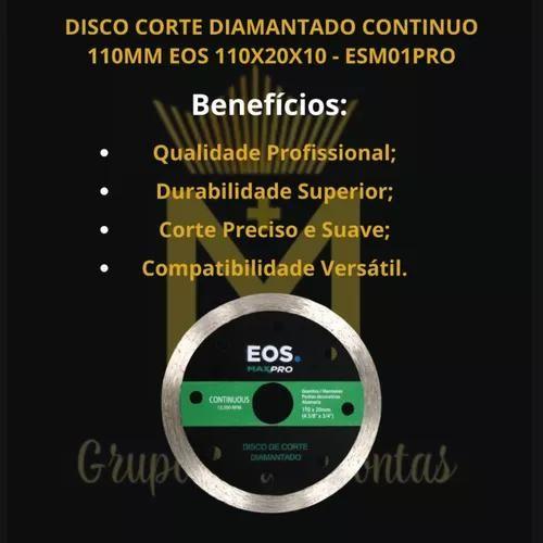 Imagem de Disco Corte Diamantado Continuo 110mm Eos 110x20x10 Serra