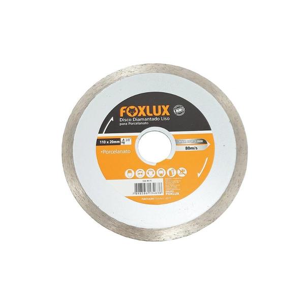 Imagem de Disco Corte Diamantado Porcelanato Liso 4.3/8"- Foxlux