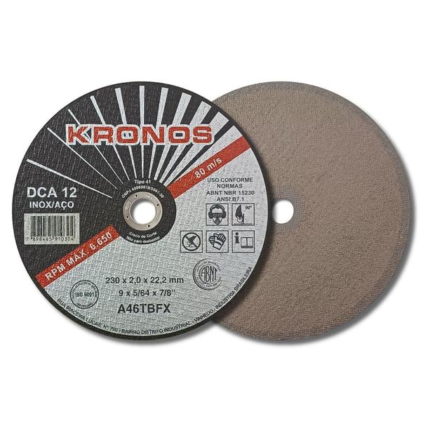 Imagem de Disco Corte Ferro Inox Kronos DCA12 9 Pol 230 x 2 x 22mm