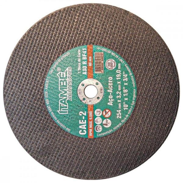 Imagem de Disco Corte Ferro Itambe 10''X1/8''X3/4''- 2 Telas Cae2 - 6949