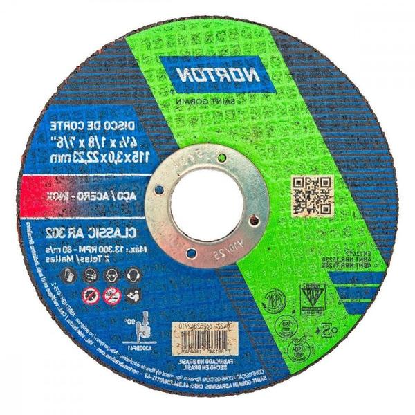 Imagem de Disco Corte Ferro Norton Ar302 - 4.1/2''X1/8''X7/8'' - 3,2Mm