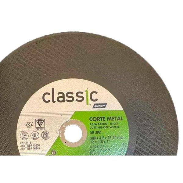 Imagem de Disco Corte Ferro Norton Classic Ar302 - 12''X1/8''X 1'' - 3,2Mm