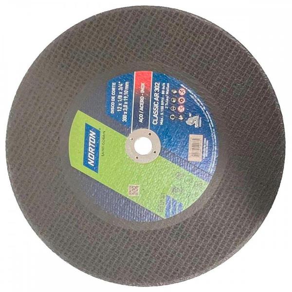 Imagem de Disco Corte Ferro Norton Classic Ar302 - 12"X1/8"X 3/4" - 3,2Mm