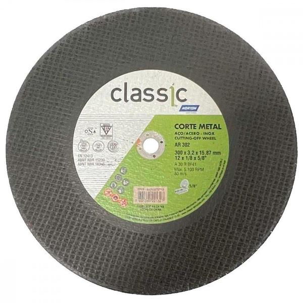 Imagem de Disco Corte Ferro Norton Classic Ar302 - 12"X1/8"X 5/8" - 3,2Mm - 2 Telas