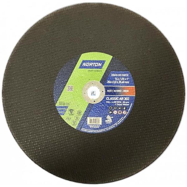 Imagem de Disco Corte Ferro Norton Classic Ar302 - 14"X1"X3/4" - 3,0Mm