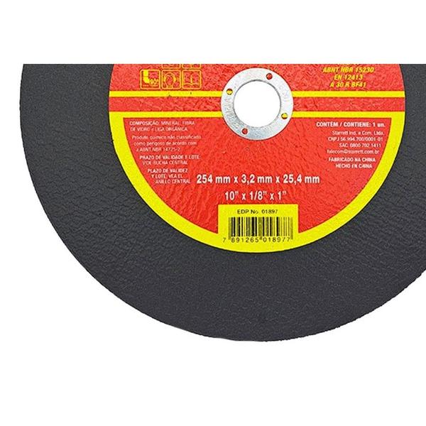 Imagem de Disco Corte Ferro Starrett 10"X1/8"X1" - Kit C/6 Peca