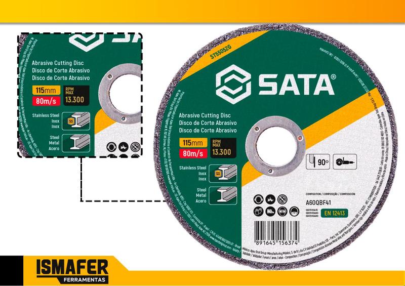 Imagem de Disco Corte Fino Inox 4.1/2 X 1,0 Esmerilhadeira 100 Peças