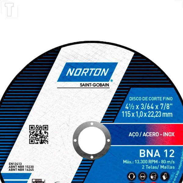 Imagem de Disco corte inox norton 4.1/2 x 1,0