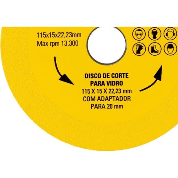 Imagem de Disco Corte Para Vidro Eda 115 X 15 C2X 22,23Mm Com Adaptador 20Mm - 0Qb