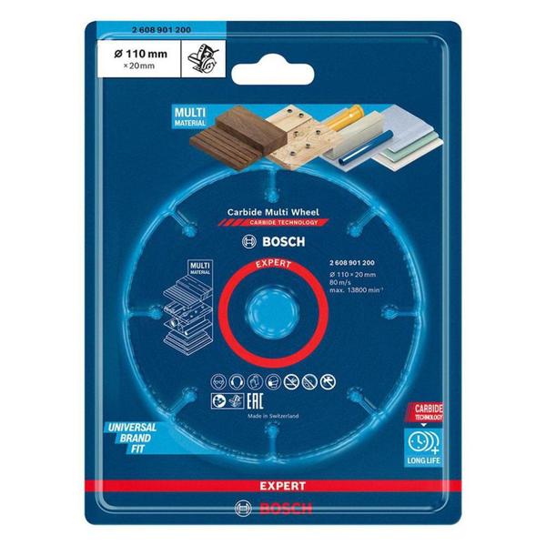 Imagem de Disco de Corte 110mm Expert 20mm Carbide Multi Wheel Bosch