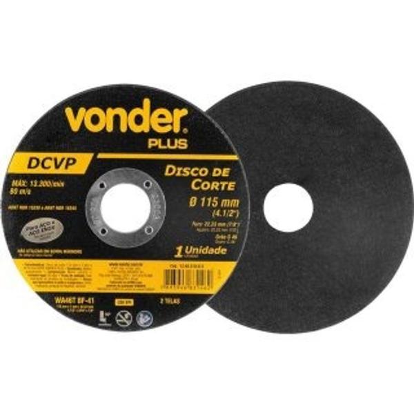 Imagem de Disco de corte 115 mm x 1,0 mm x 22,23 mm DCVP VONDER PLUS