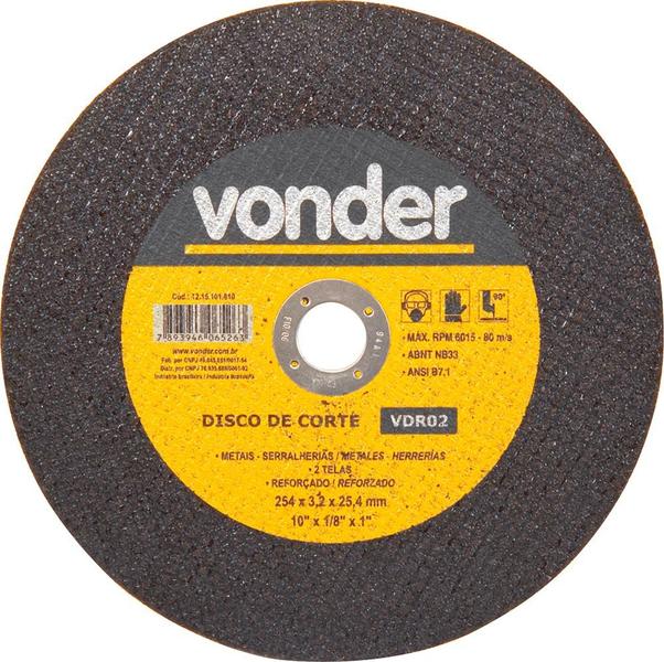 Imagem de Disco De Corte 254,0x3,0x25,40 2 Telas Para Aço Carbono Vdr0