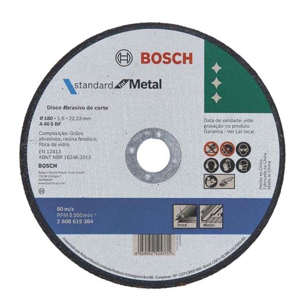 Imagem de Disco de Corte Bosch Standard Metal 7P 180 x 1,6 x 22,23 - Embalagem com 10 Unidades