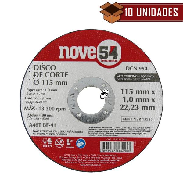 Imagem de Disco de Corte Dcn 954 115mm x 1,0mm - 10 Unidades