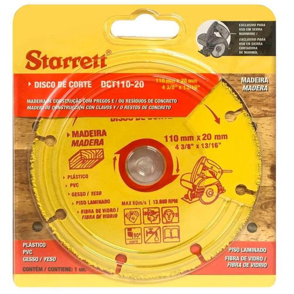 Imagem de Disco de Corte de Tungstênio 110x20mm DCT110-20 Starrett