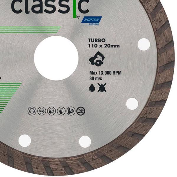 Imagem de Disco de Corte Diamantado 4.3/8 POL 110x20 MM Turbo Classic Kit 2 Unidades NORTON