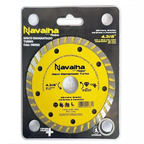 Imagem de Disco De Corte Diamantado Navalha 4.3/8 X 110mm Titanium