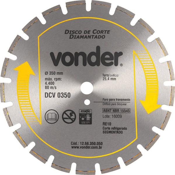 Imagem de Disco de Corte Diamantado Segmentado DCV 0350 Vonder