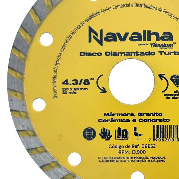 Imagem de Disco de Corte Diamantado Turbo 110mm para Serra Mármore