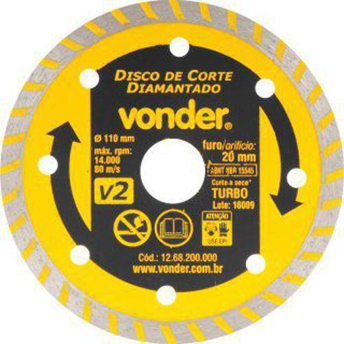 Imagem de Disco De Corte Diamantado V2 110Mm Furo De 20Mm Vonder