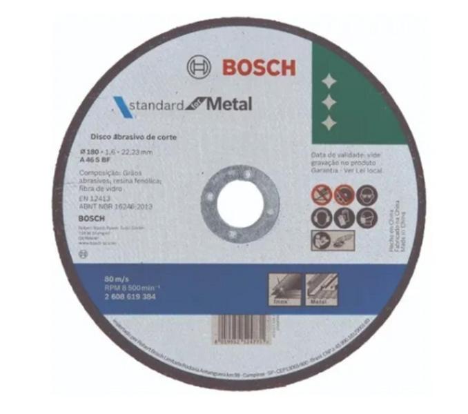 Imagem de Disco De Corte Esmerilhadeira 7 Pol 1/16 X 7/8 Bosch 10 Pçs