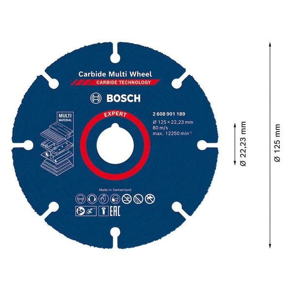 Imagem de Disco de corte EXPERT Carbide Multi Wheel 125 mm, 22,23 mm Bosch