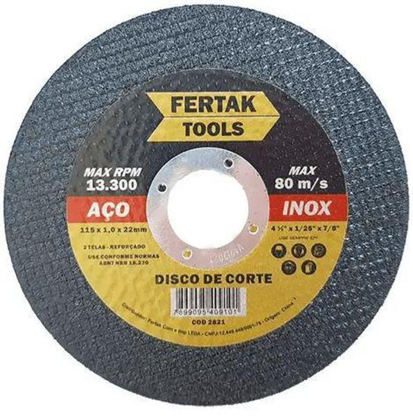 Imagem de Disco de Corte Ferro Metal 115mm x 1,0 x 22mm - Fertak