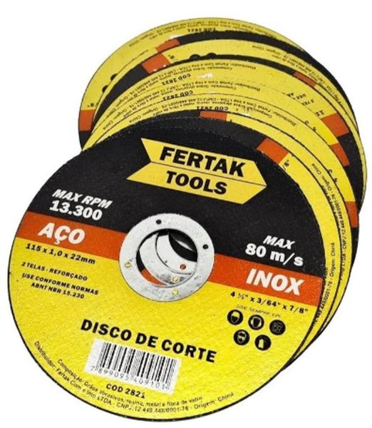 Imagem de Disco de Corte Fino 4.1/2" para Ferro e Inox 115mm x 1,0mm para esmerilhadora ou lixadeira