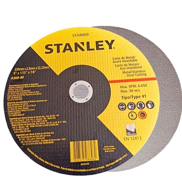 Imagem de Disco de Corte Fino 9 Pol X 2,5mm Metal Inox STANLEY 50 Unid