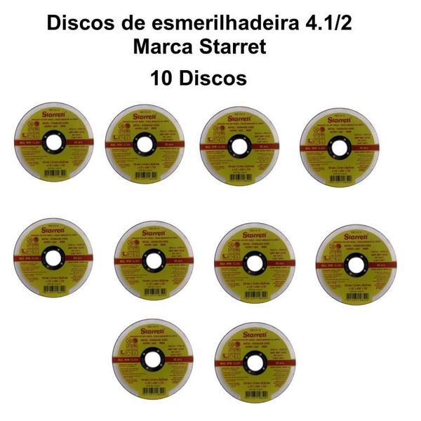 Imagem de Disco de corte fino de ferro e aço inox de esmerilhadeira 10 peças