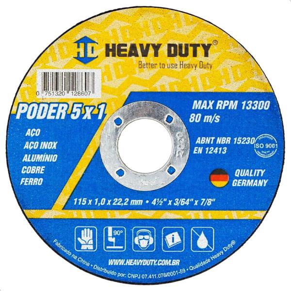 Imagem de Disco De Corte Inox 4.1/2 1mm 5x1 Heavy Duty Kit 100 Peças