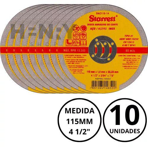 Imagem de Disco De Corte Inox 4.1/2 Starrett 10 Peças