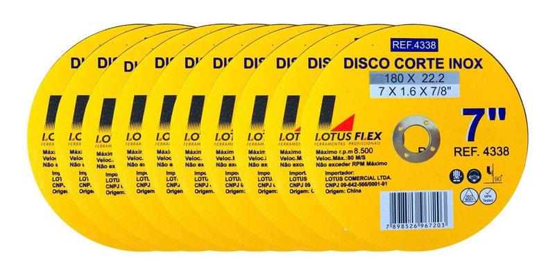 Imagem de Disco De Corte Inox 7 Polegadas Lotus (10 Peças)