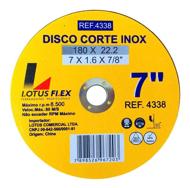 Imagem de Disco De Corte Inox Ferro 7 Polegadas Lotus 20 Peças