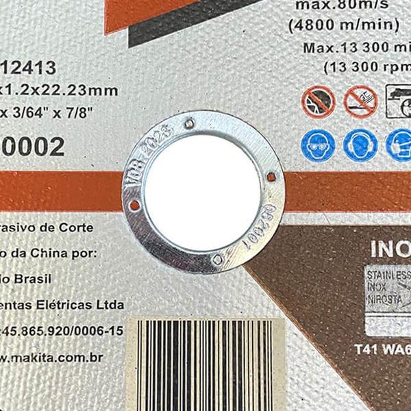 Imagem de Disco de Corte Inox WA60 41/2 X 3/64 X 7/8 TBF 2 - Makita D-20002-10