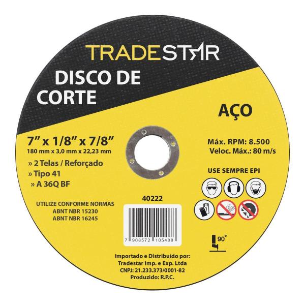 Imagem de Disco De Corte Metal 7 180X3,0 Mm Furo 22/23 Mm