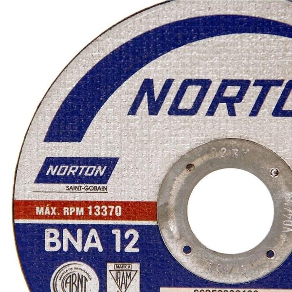 Imagem de Disco de Corte Norton BNA12 4.1/2P 115X1,6X22,23MM Azul Embalagem com 25 Unidades