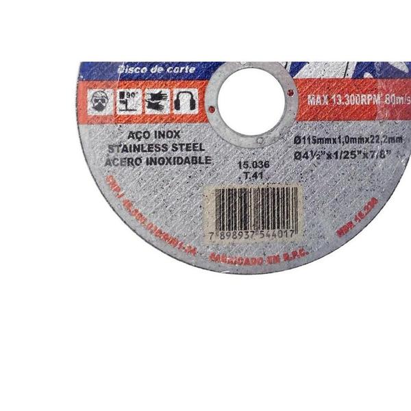 Imagem de Disco De Corte Para Inox Disflex 4.1/2 X 7/8   15036 ./ Kit Com 10