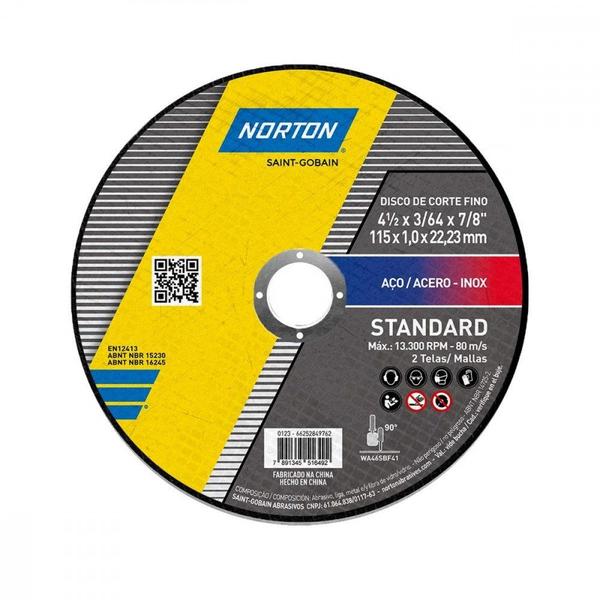 Imagem de Disco De Corte Para Inox Norton Standard 41/2X1,0X7/8 66252849762