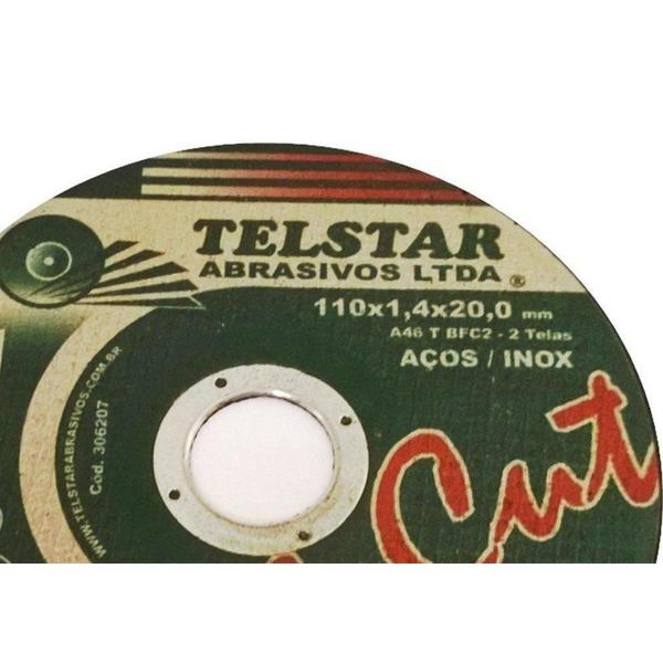 Imagem de Disco De Corte Para Inox Telstar 110 X 1,4 X 20  306207 - Kit C/5