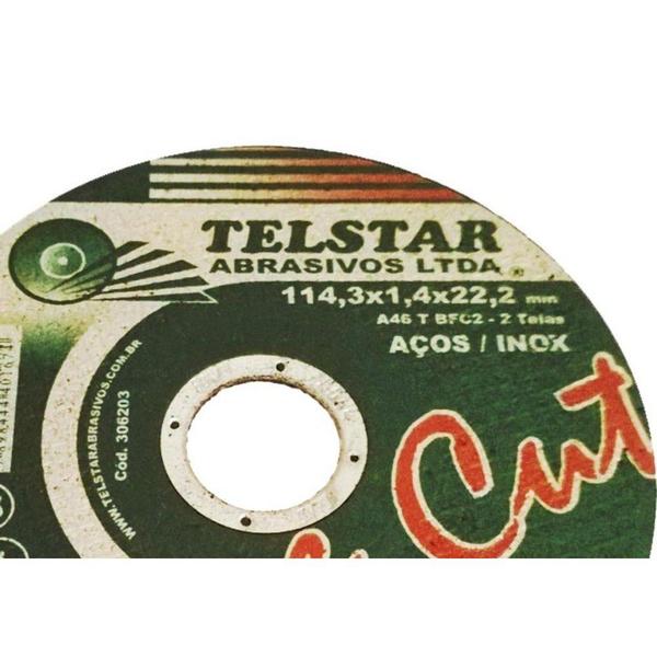 Imagem de Disco De Corte Para Inox Telstar  4.1/2 X 1,4 X 7/8  306203 ./ Kit Com 5