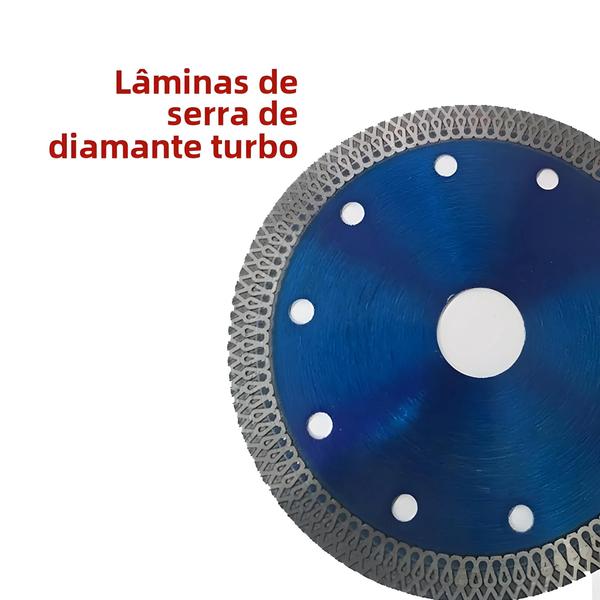 Imagem de Disco de Corte para Porcelanato, Mármore e Granito (105mm/115mm/125mm) - Lâmina de Serra Turbo