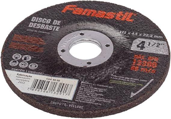 Imagem de Disco de Desbaste 4.1/2”-115x4,8x22,2mm - FAMASTIL