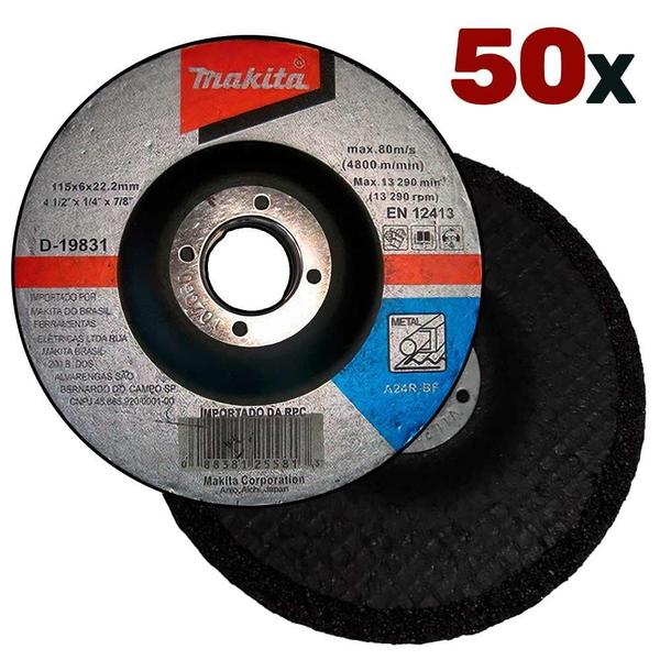 Imagem de Disco de Desbaste 4.1/2 POL 115 MM para Metal D-19831-5 Kit 50 Unidades MAKITA