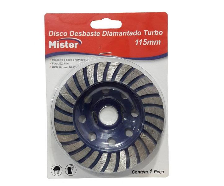 Imagem de DISCO DE DESBASTE DIAMANTADO PARA ESMERILHADEIRA MISTER 115mm