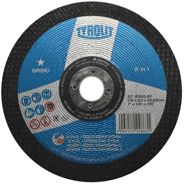 Imagem de Disco de Desbaste Ferro 7'' x 1/4'' x 7/8'' Tyrolit