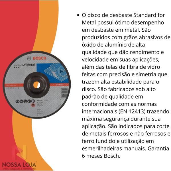 Imagem de Disco de Desbaste Standard for Metal 230x6mm C/ 20 Pçs Bosch