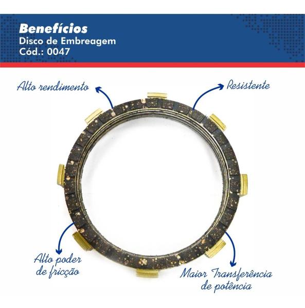 Imagem de Disco de Embreagem Brandy Para Moto - YBR 125 / Factor 125 / XTZ 125