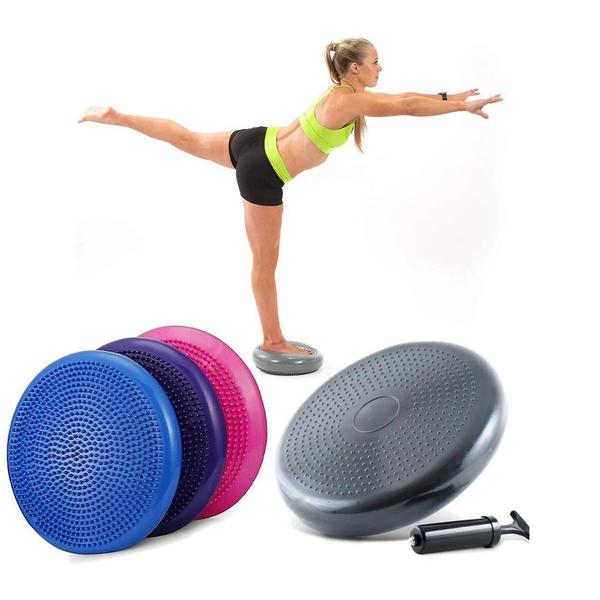 Imagem de Disco de Equilíbrio Inflável Exercícios Pilates Almofada Balance Disc 35cm Com Bomba Cor Sortida