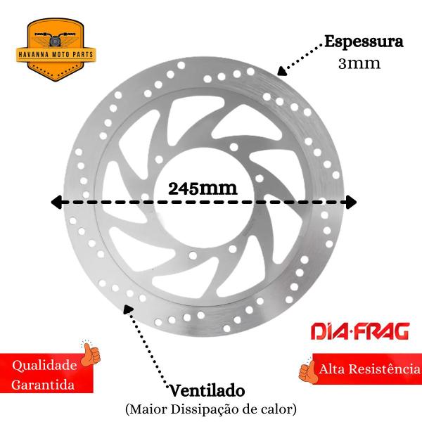 Imagem de Disco de Freio Dianteiro Lander 250 2016-2024 / Crosser 150 Abs 2019-2024 + Pastilhas (Semimetálica)